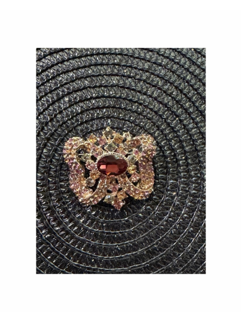 Women's Unbranded Brooch One Size Gold Pink Rhinestone